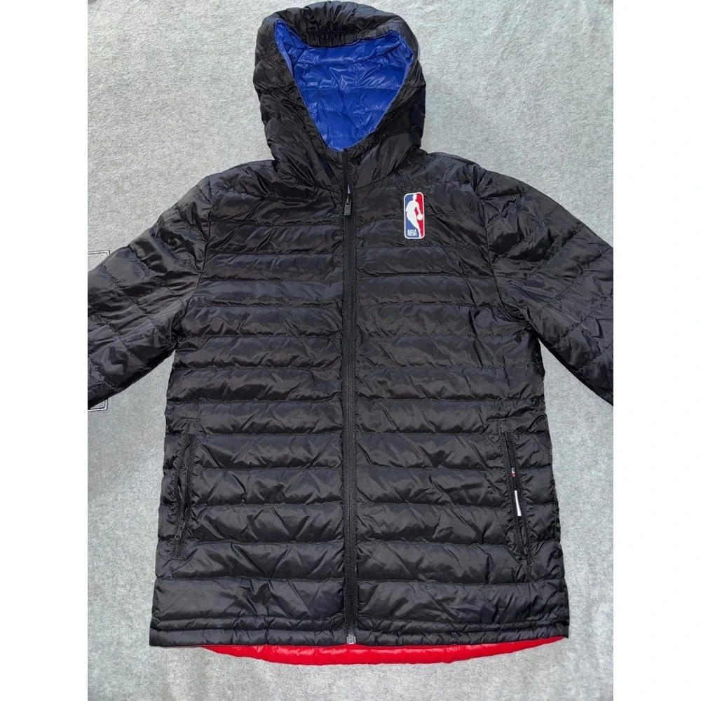 Red Double Dribble Reversible Packable‎ Full-Zip Puffer Jacket Size Youth L